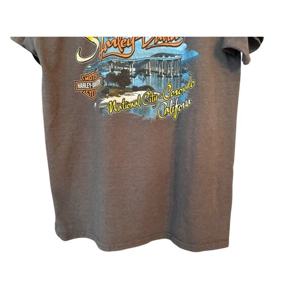Harley Davidson Graphic T-shirt Gray Two Sided Sweetwater L Pin-Up CA - Picture 5 of 11